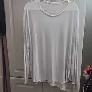 Women's White Long Sleeve Top with Pockets(gotta have pockets)